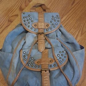 Cute blue bag leather straps with studs
